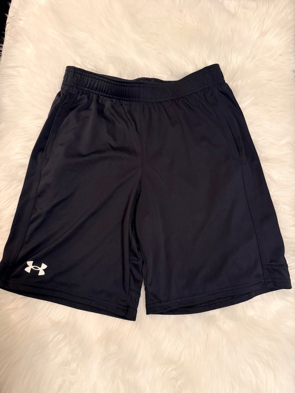 Under Armour Black Performance Gym Shorts with White Logo